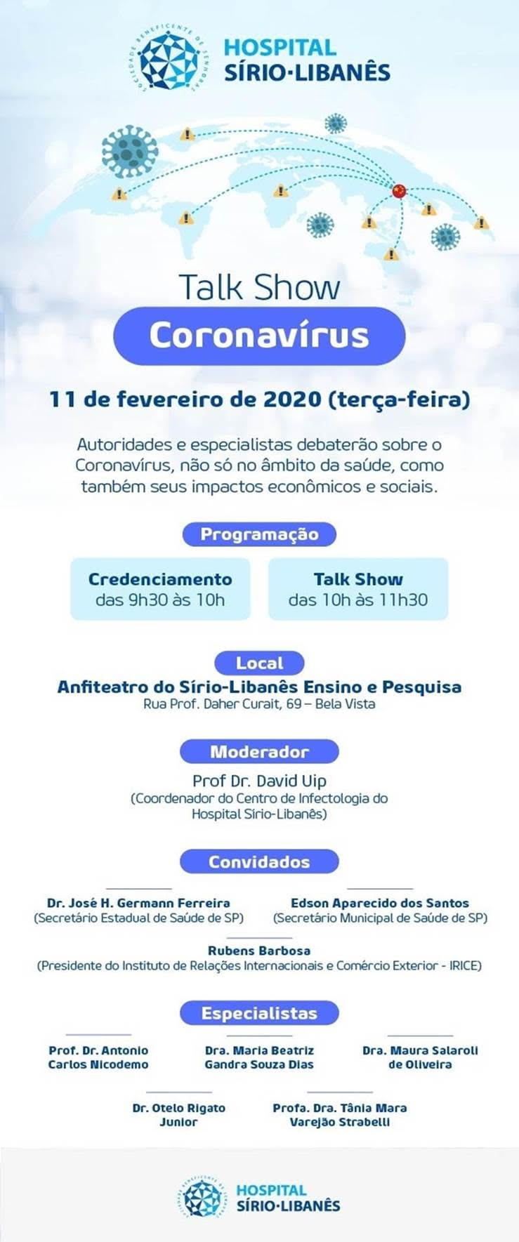 Sírio-Libanês: talkshow coronavírus