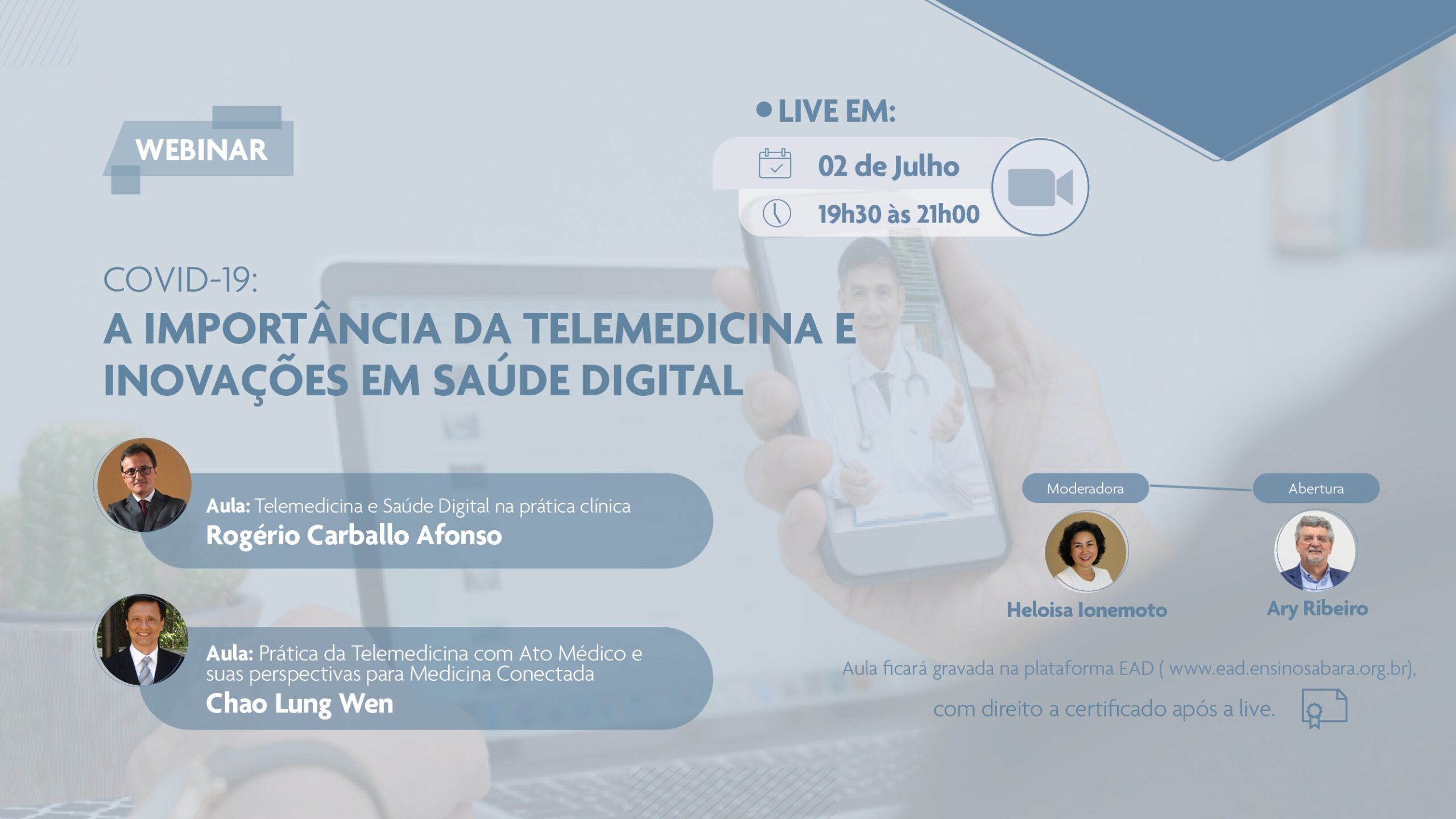 Webinar com especialistas discute telemedicina e saúde digital